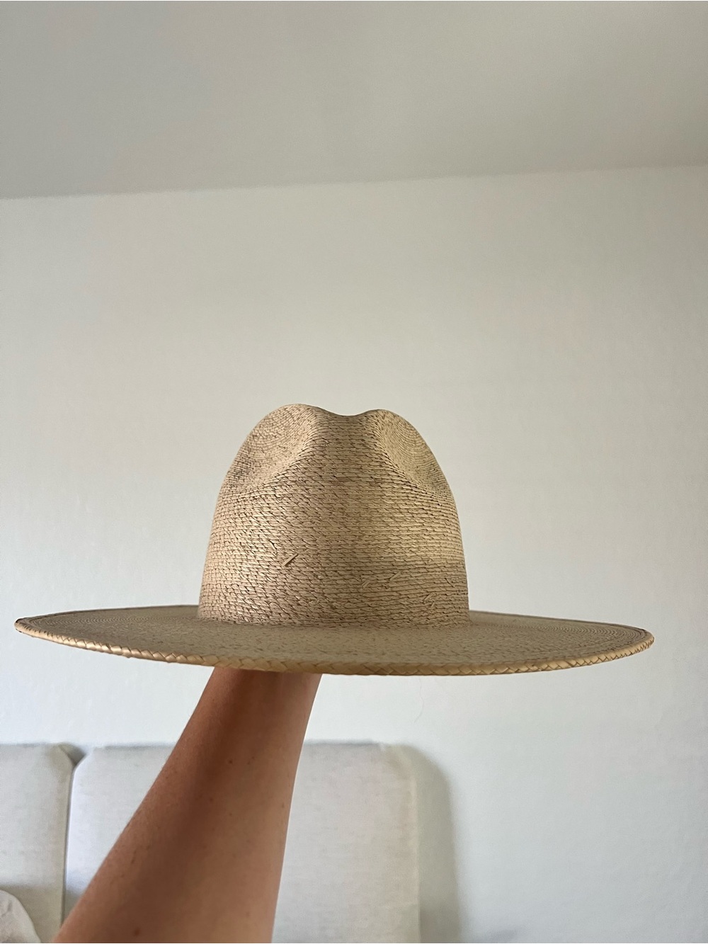 GIGI PIP Wide Brim Straw Fedora - Natural Beige